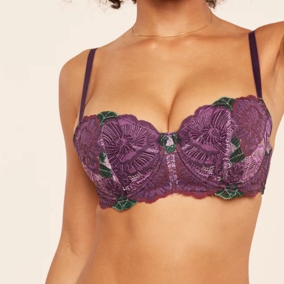 Adore Me Other - Adore Me Purple Floral Balconette Bra🍇